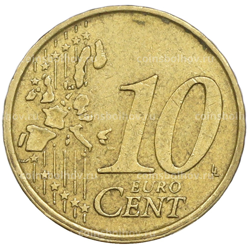 Монета 10 евроцентов 2002 года Италия (вид 2)