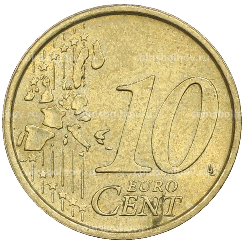 Монета 10 евроцентов 2002 года Италия (вид 2)