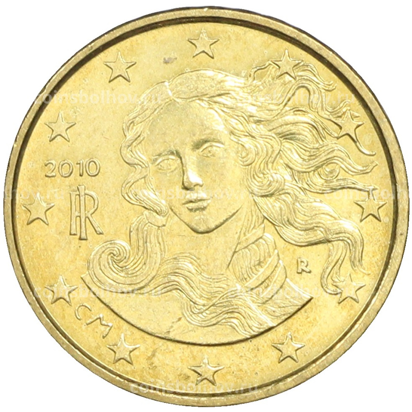 Монета 10 евроцентов 2010 года Италия