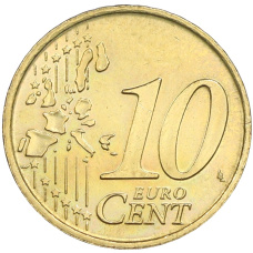 Монета 10 евроцентов 1999 года Испания (реверс)