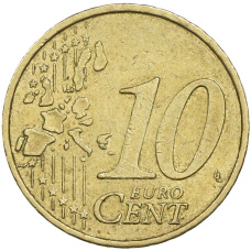 Монета 10 евроцентов 2002 года F Германия (реверс)