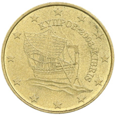 Монета 10 евроцентов 2008 года Кипр (аверс)
