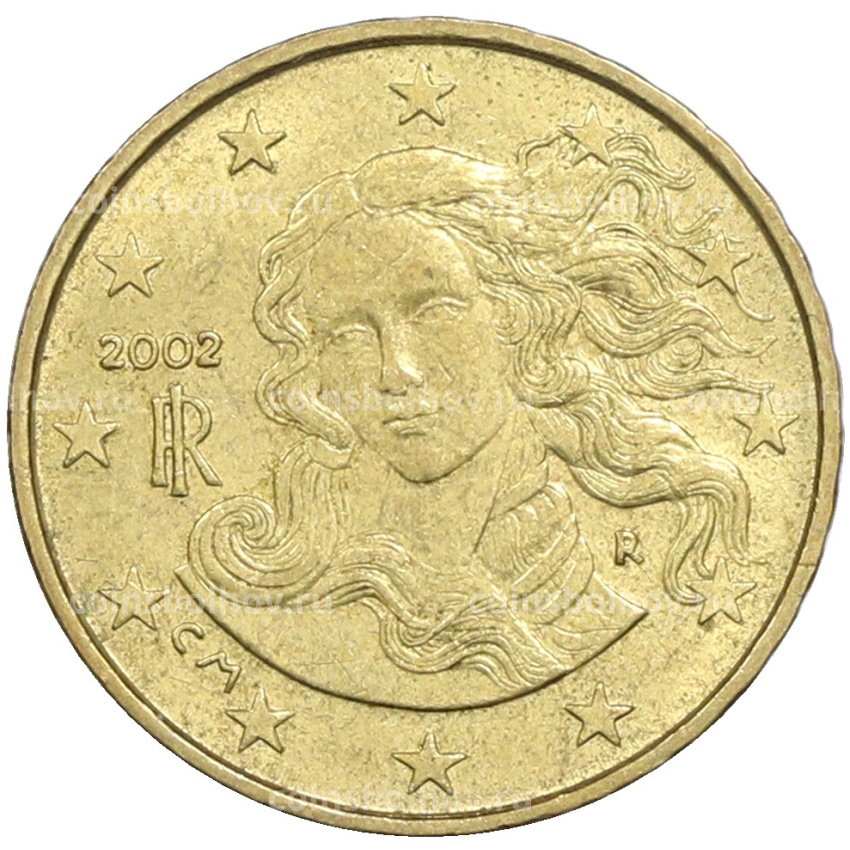Монета 10 евроцентов 2002 года Италия