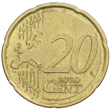 Монета 20 евроцентов 2008 года Кипр (реверс)