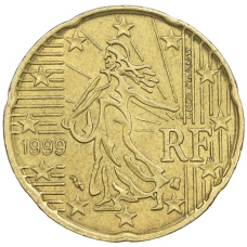 Монета 20 евроцентов 1999 года Франция (аверс)