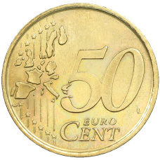 Монета 50 евроцентов 2000 года Испания (реверс)