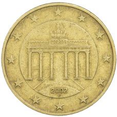 Монета 50 евроцентов 2002 года F Германия (аверс)
