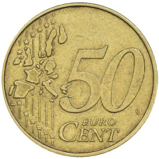 Монета 50 евроцентов 2002 года F Германия (реверс)