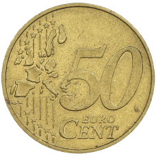 Монета 50 евроцентов 2002 года D Германия (реверс)