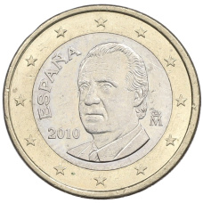 Монета 1 евро 2010 года Испания (аверс)