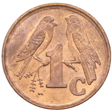 Монета 1 цент 1996 года ЮАР (реверс)