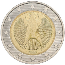 Монета 2 евро 2002 года F Германия (аверс)