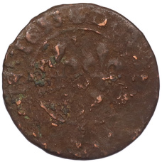 Монета Двойной турнуа 1633 года Франция (аверс)