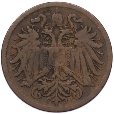 Монета 2 геллера 1897 года Австрия (реверс)