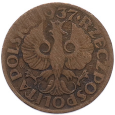 Монета 2 гроша 1937 года Польша (аверс)