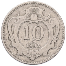 Монета 10 геллеров 1895 года Австрия (аверс)