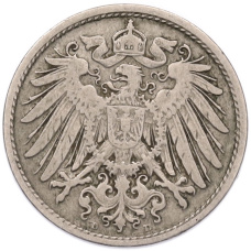 Монета 10 пфеннигов 1892 года D Германия (реверс)