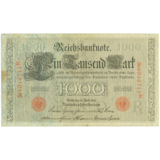Банкнота 1000 марок 1910 года Германия