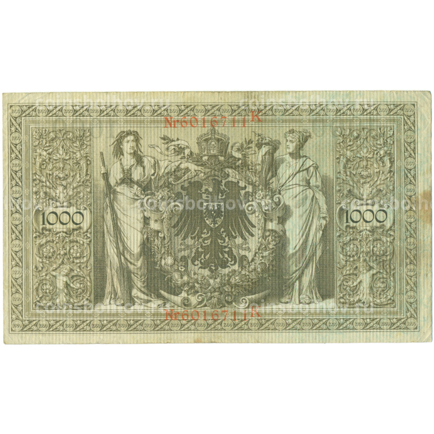 Банкнота 1000 марок 1910 года Германия (вид 2)