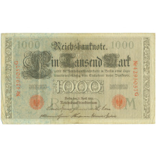 Банкнота 1000 марок 1910 года Германия