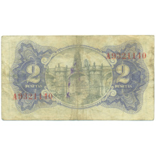 Банкнота 2 песеты 1938 года Испания (вид 2)