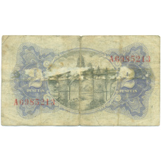 Банкнота 2 песеты 1938 года Испания (вид 2)