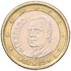 Монета 1 евро 2005 года Испания (аверс)