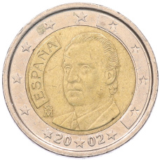Монета 2 евро 2002 года Испания (аверс)