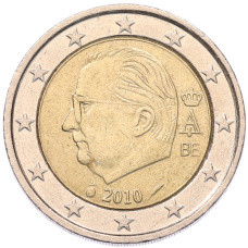 Монета 2 евро 2010 года Бельгия (аверс)