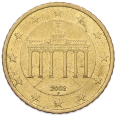 Монета 50 евроцентов 2002 года F Германия (аверс)