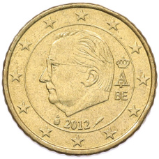 Монета 50 евроцентов 2012 года Бельгия (аверс)
