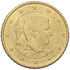 Монета 50 евроцентов 2015 года Бельгия (аверс)