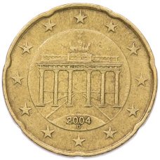 Монета 20 евроцентов 2004 года D Германия (аверс)