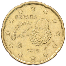 Монета 20 евроцентов 2019 года Испания (аверс)