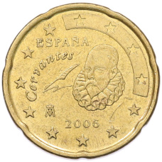 Монета 20 евроцентов 2006 года Испания (аверс)