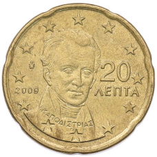 Монета 20 евроцентов 2009 года Греция (аверс)