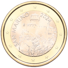 Монета 1 евро 2024 года Сан-Марино (аверс)