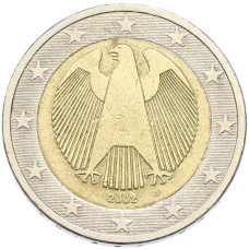 Монета 2 евро 2002 года J Германия (аверс)