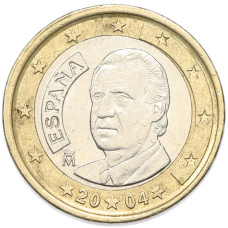 Монета 1 евро 2004 года Испания (аверс)