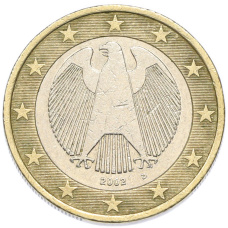 Монета 1 евро 2002 года D Германия (аверс)