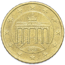 Монета 50 евроцентов 2002 года D Германия (аверс)