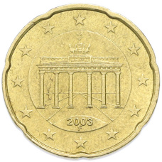 Монета 20 евроцентов 2003 года F Германия (аверс)