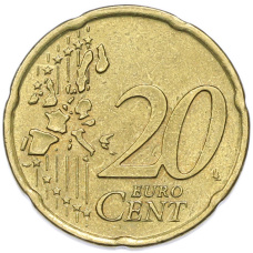 Монета 20 евроцентов 2001 года Нидерланды (реверс)
