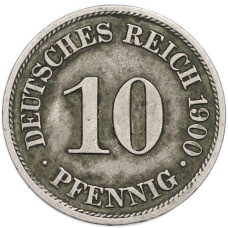 Монета 10 пфеннигов 1900 года A Германия (аверс)