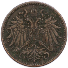 Монета 2 геллера 1914 года Австрия (реверс)