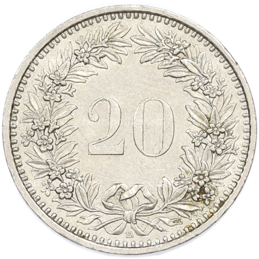 Монета 20 раппенов 1991 года Швейцария (вид 2)