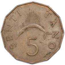 Монета 5 центов 1976 года Танзания (аверс)