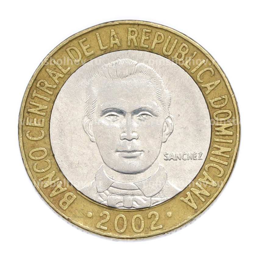 Монета 5 спесо 2002 года Доминиканская республика