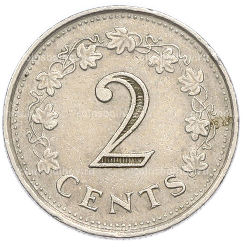 Монета 2 цента 1977 года Мальта (вид 2)