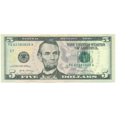 Банкнота 5 долларов 2017 года США (Замещение)